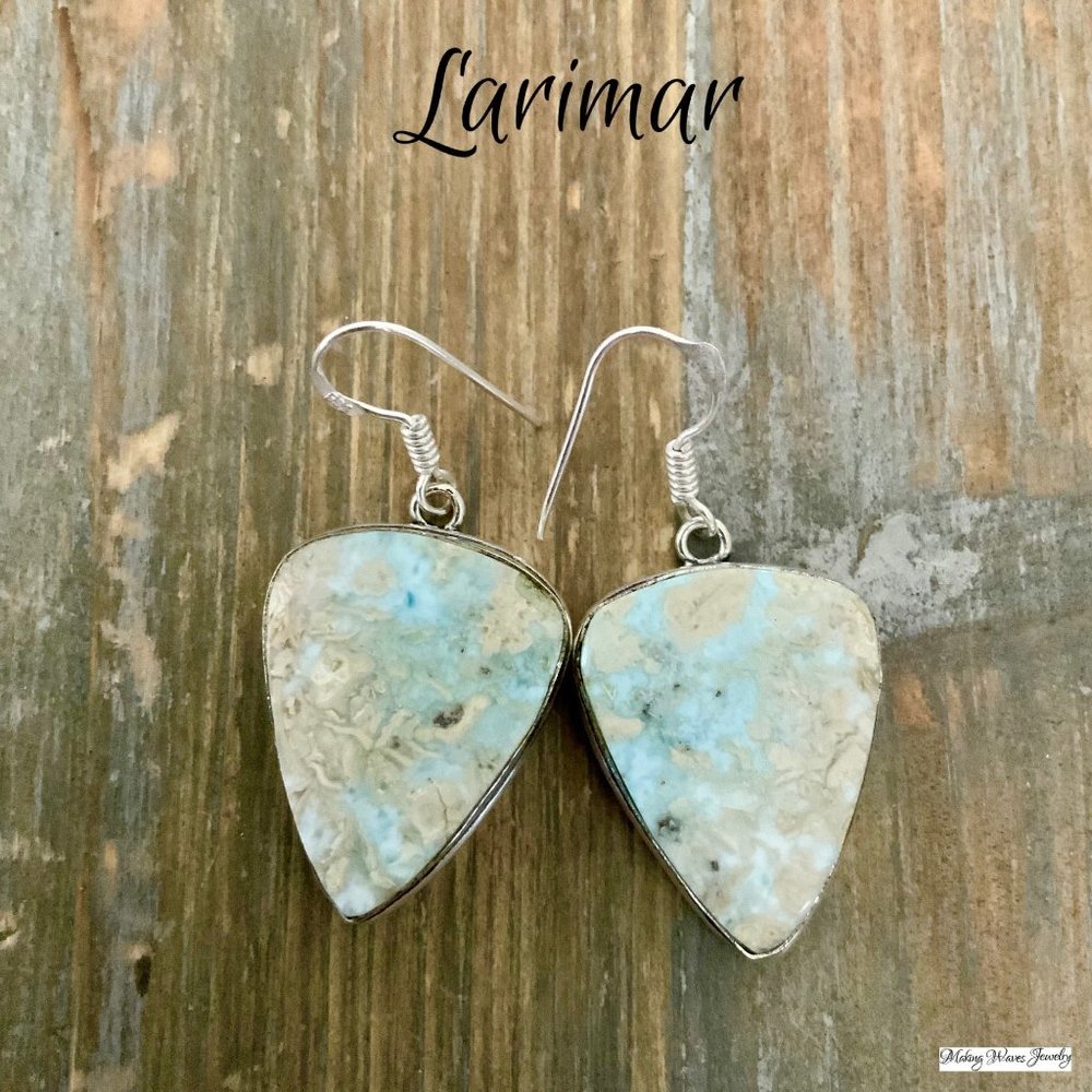 Larimar Silver Earrings